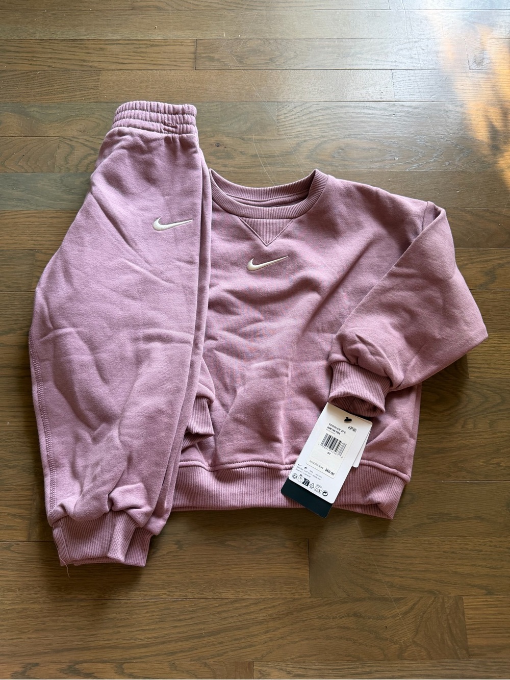 NWT Nike Toddler Mauve Pink Sweatshirt & Jogger Set size 4T